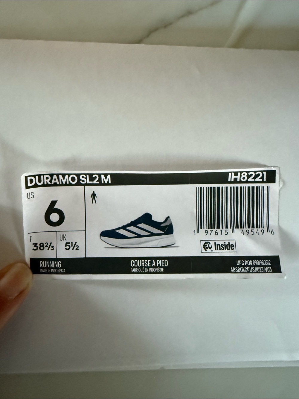 adidas Duramo SL2 M Navy and White Running Shoes - Women's US 6 - Picture 3 of 3